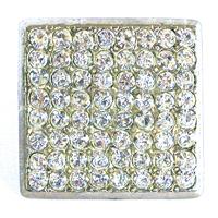 Emenee OR166-BS Premier Collection Lg Square Rhinestone 1-1/8 inch x 1-1/8 inch in Bright Silver Radiance Series